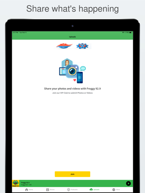 Froggy 92.9 iPad screenshot 5 - Music app