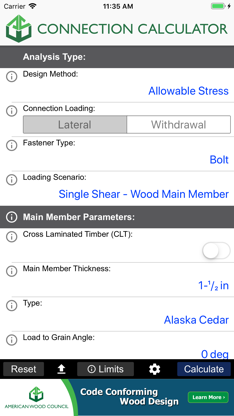 AWC Connection Calc screenshot 1