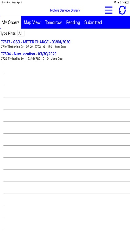 Utility Mobile Service Orders