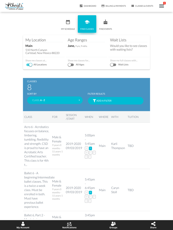 Cheryl's School of Dance iPad screenshot 4 - Sports app