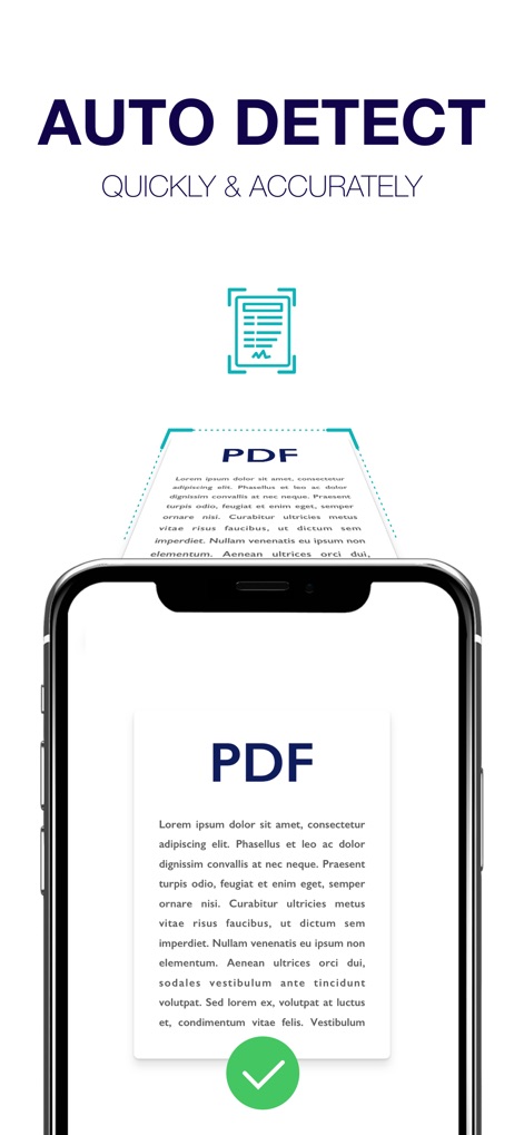 Scanner - Edit PDF & documents - Observe the app's precise auto-detection converting scanned documents into high-quality PDF format with a quick confirmation.