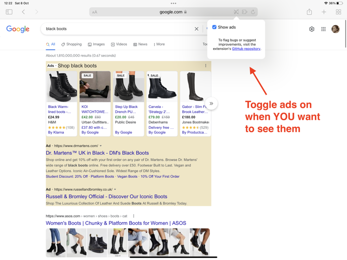 Remove Ads from Google Search