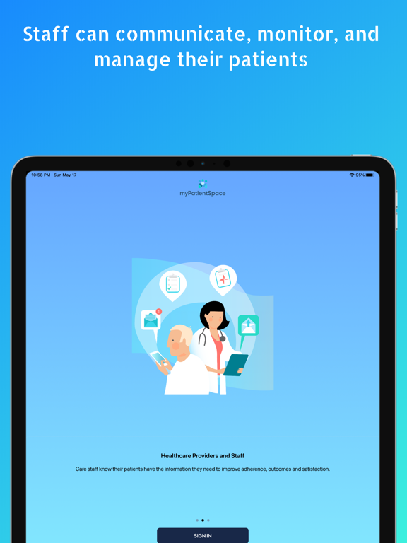 myPatientSpace iPad screenshot 1 - Medical app