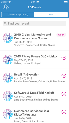 Pitney Bowes Global Events screenshot 1