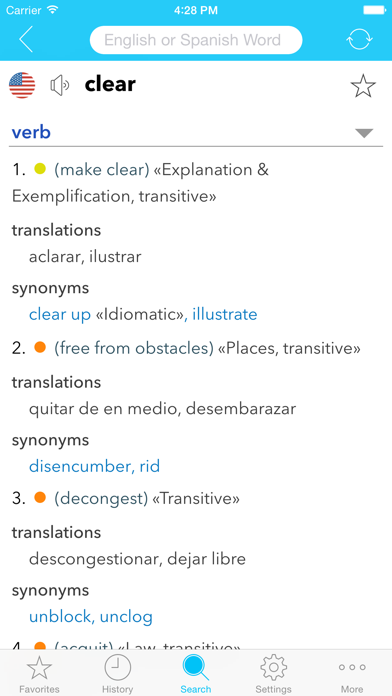 English Spanish Dictionary C. Screenshot