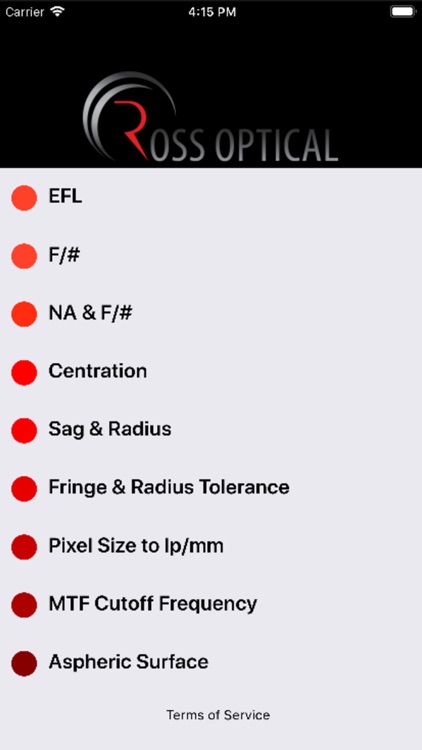 Ross Optical Calculator
