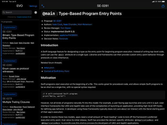 EVOlution - App iPad screenshot 6 - Reference app