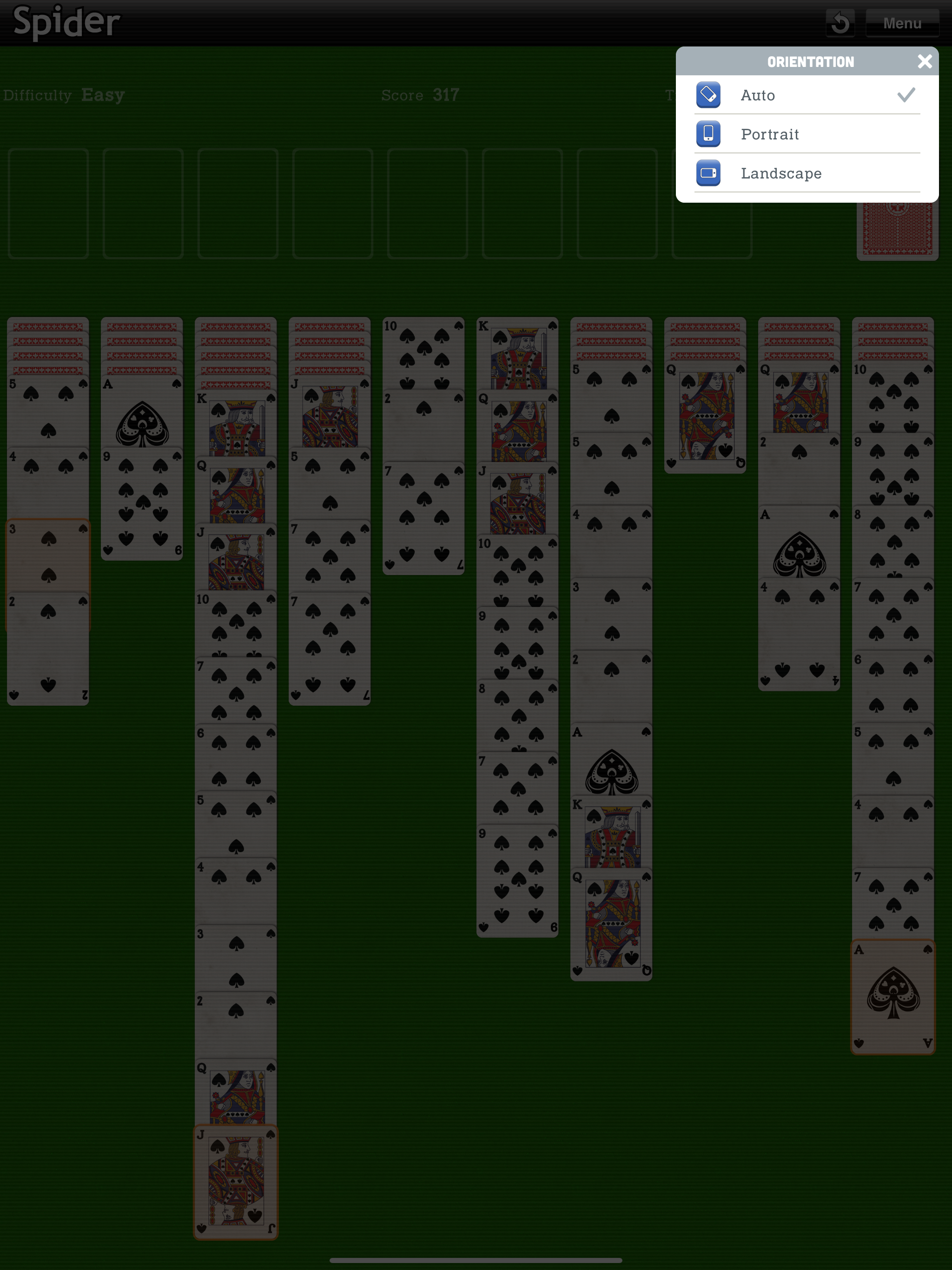 Spider Solitaire - Card Game