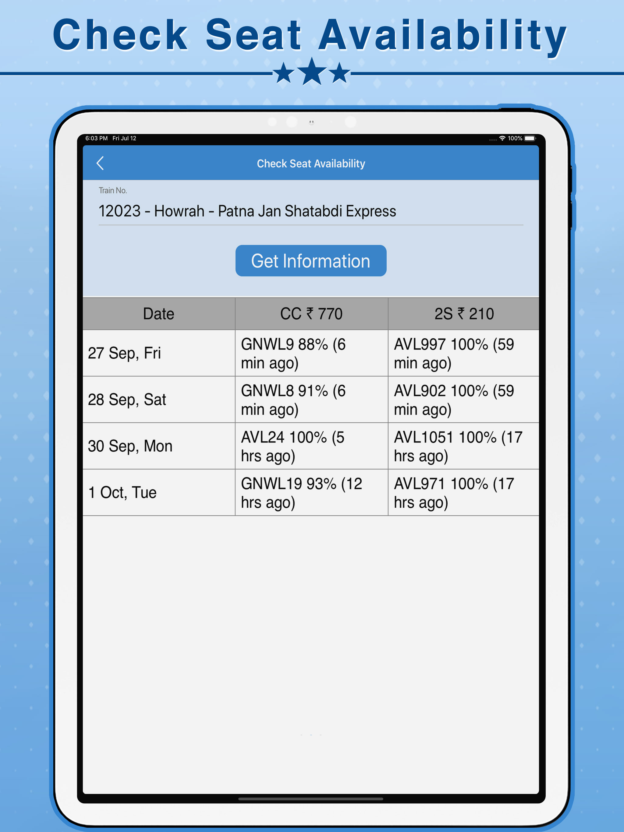 Indian Rail Info & PNR Status