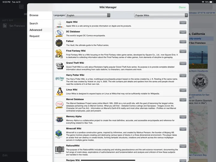 Скриншот Wikipanion For IPad на iPhone 3
