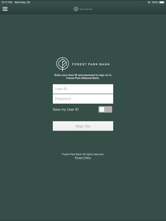 Forest Park Bank for iPad