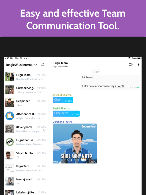 Screenshot #4 pour Fugu - Simple Work Chat