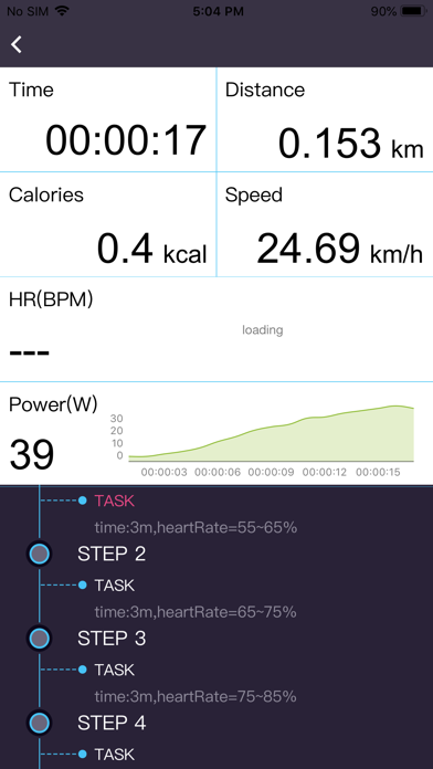 Xplova Workout Screenshot