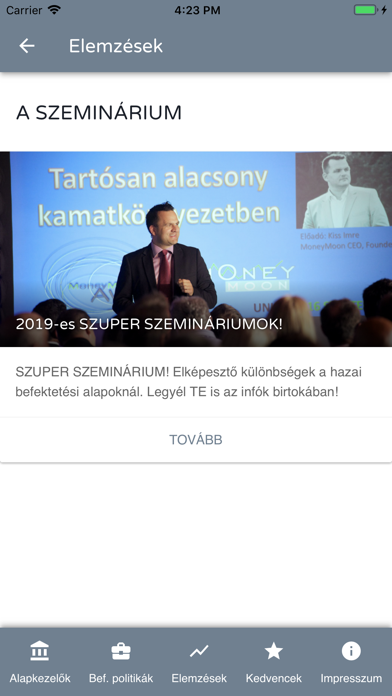 MoneyMoon Befektetési Alapok Screenshot