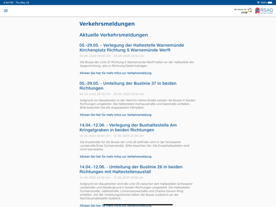 RSAG Fahrplan iPad screenshot 5 - Navigation app