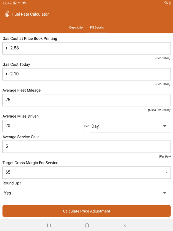 Screenshot #5 pour Fuel Price Adjustment Calculat