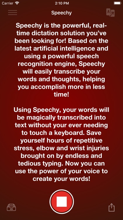 Voice Dictation - Speechy Lite screenshot-0