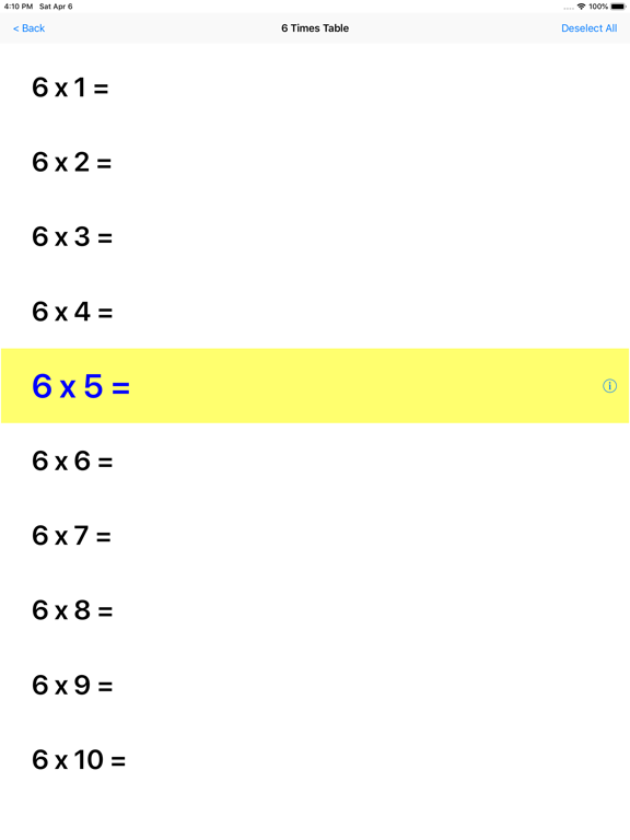 Screenshot #5 pour Multiplication Times Tables I