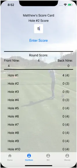 Game screenshot Scorecard Caddie hack