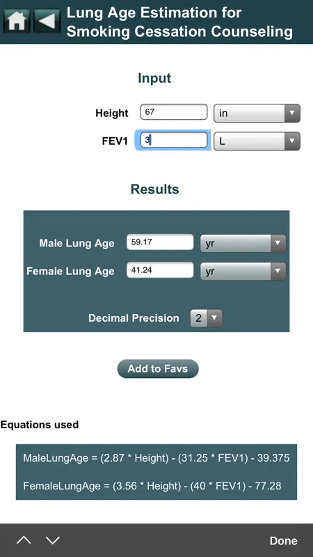 EBMcalc Pulmonary screenshot 3 of 5