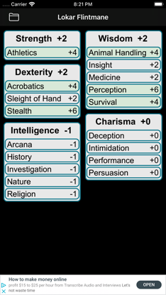 Fifth Edition Character Sheet screenshot 2