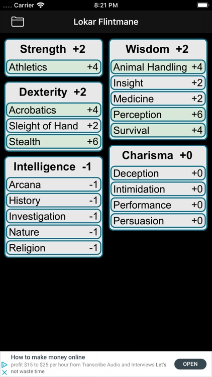 Fifth Edition Character Sheet