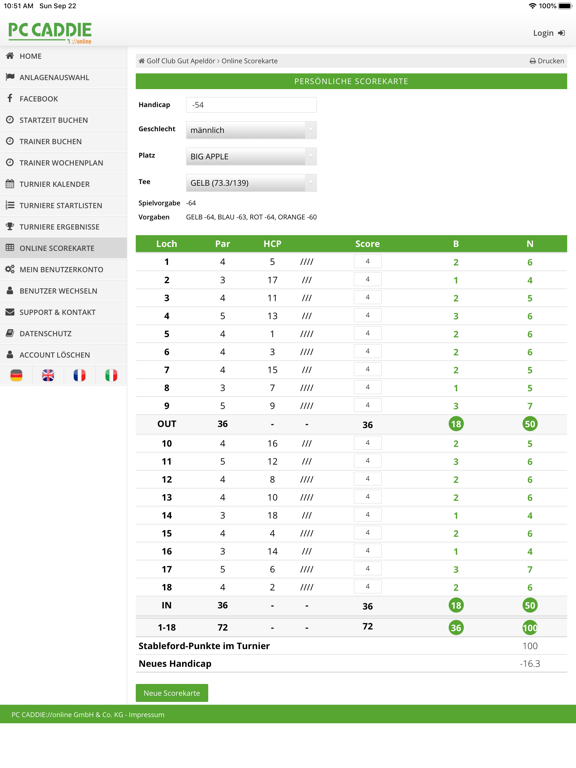 PC CADDIE Golf Club App iPad screenshot 6