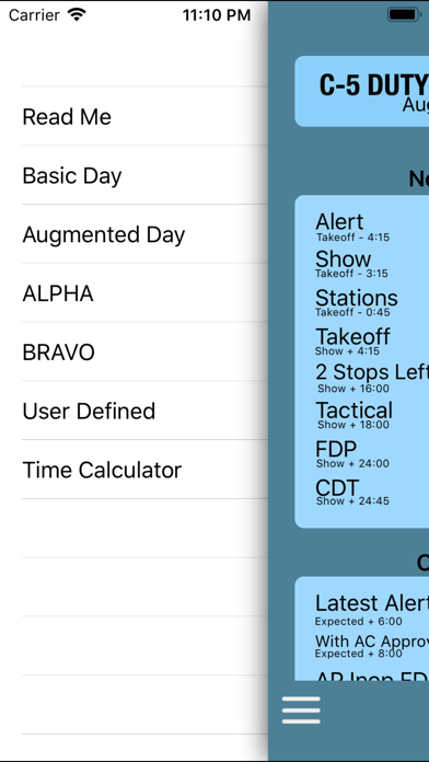 C-5 Duty Day Calc Screenshot