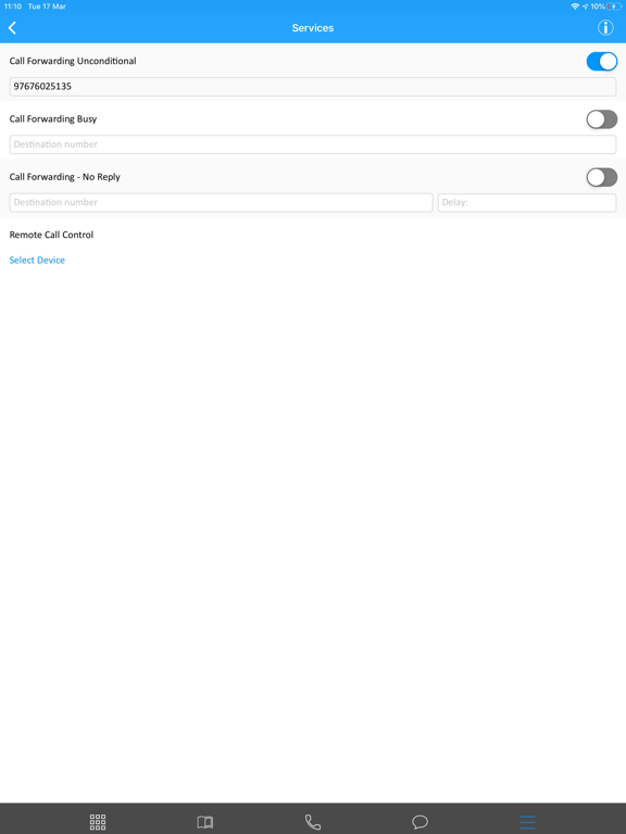 SKYTEL CALLY iPad screenshot