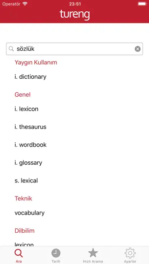Tureng Sözlük iPhone Ekran Görüntüsü 2