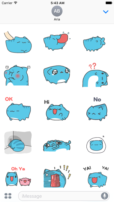 Screenshot #1 pour Animated Blue Cat MeowMoji