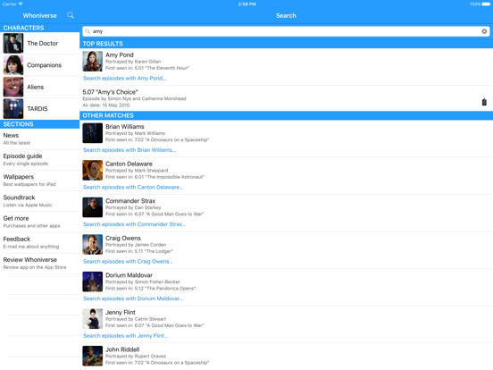Whoniverse iPad screenshot 5 - Entertainment app