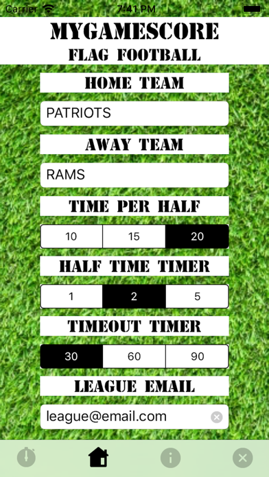 MyGameScore Flag Football Screenshot