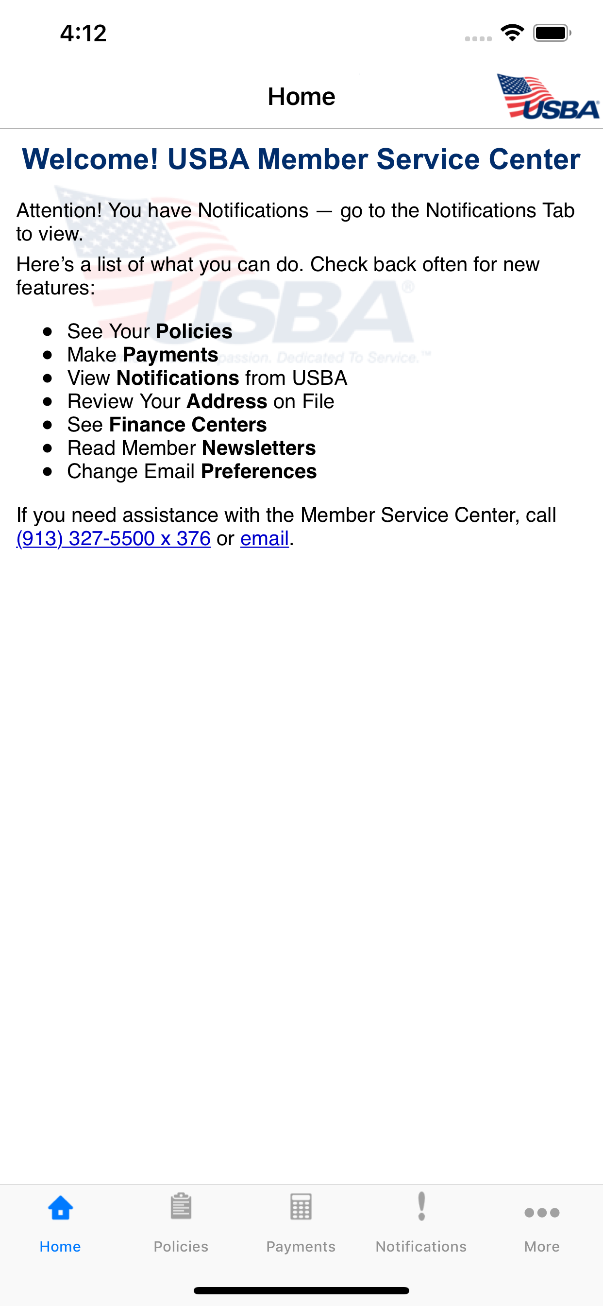 USBA Member Service Center