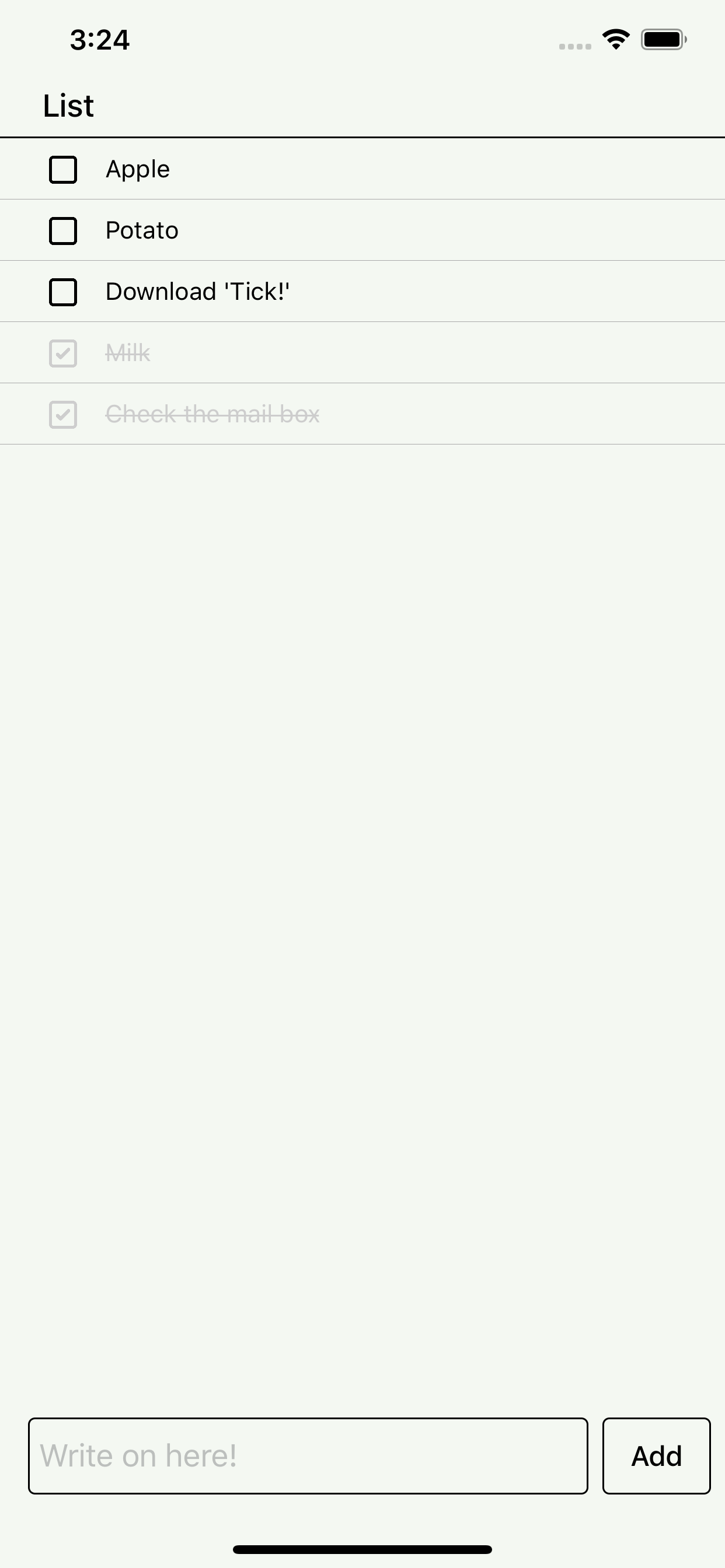 Check! - Tap your list!