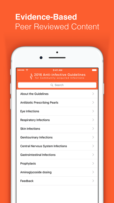 Anti-infective Guidelines Screenshot