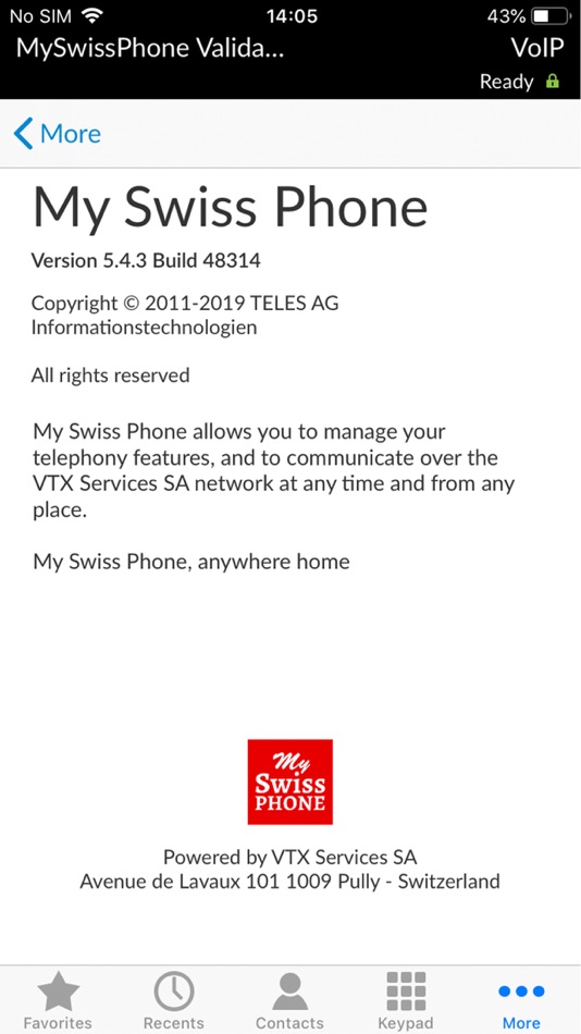 #8. My Swiss Phone (iOS) 由: VTX Services SA