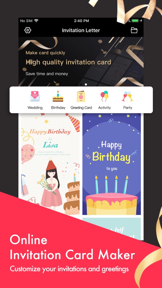 Party Invitation Cards Maker - 2.1 - (iOS)