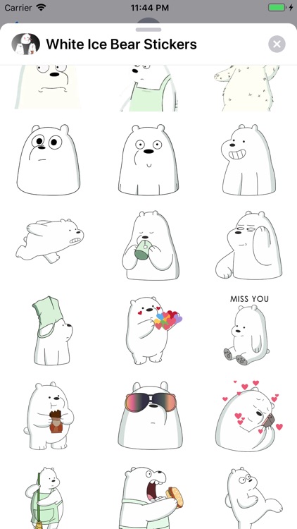 White Ice Bear Stickers