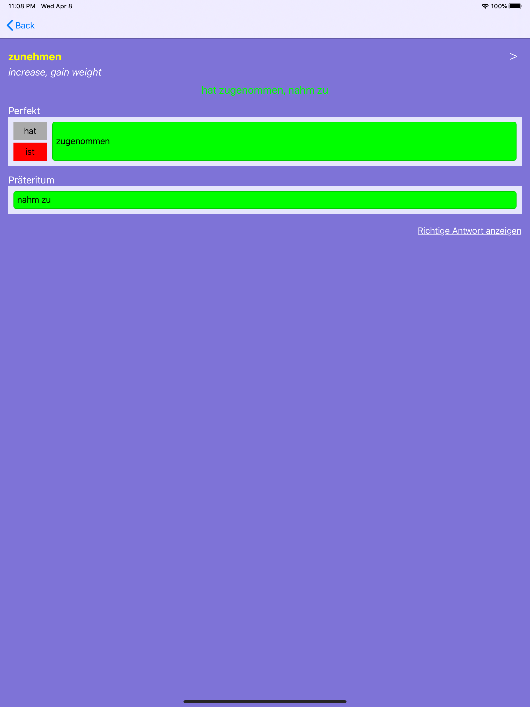 German Verbs Past Prepositions screenshot 8