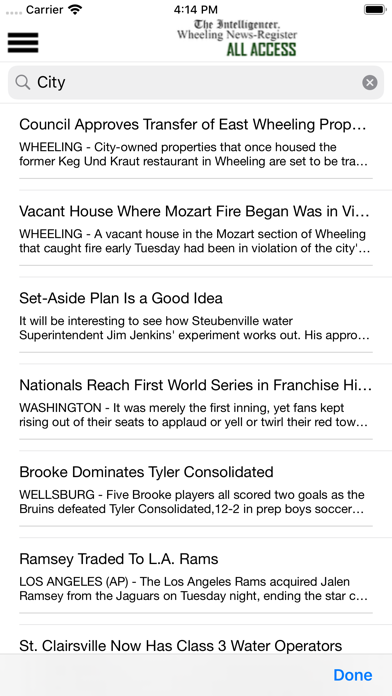 Wheeling Newspapers All Access screenshot