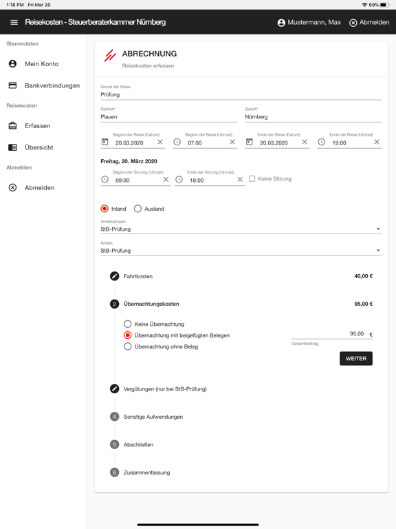 Screenshot #4 pour Reisekosten - StbK Nürnberg