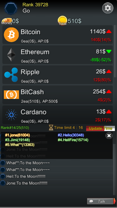 GAZUA-Cryptocurrency Simulator Screenshot