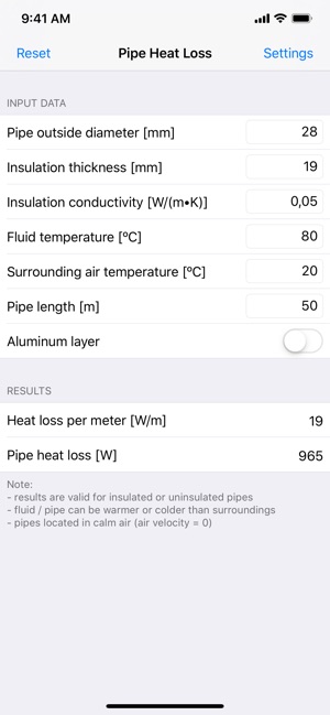 Pipe Heat Loss