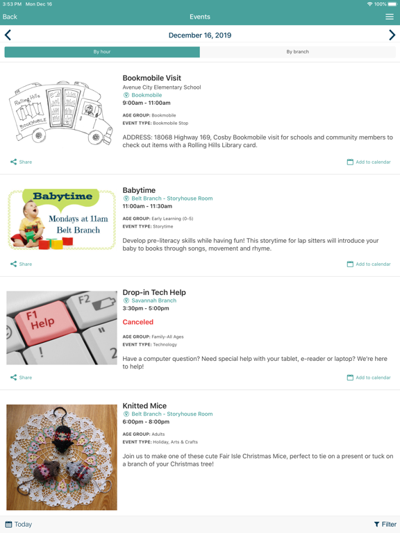 RollHillsLib iPad screenshot 2 - Book app