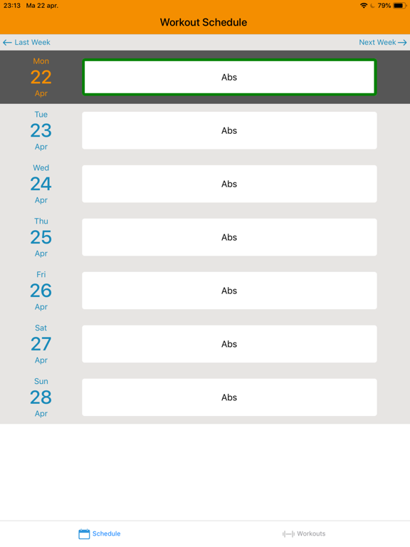 GetFit Planner iPad screenshot