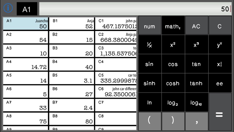 Calculator SpreadSheet Lite screenshot-3