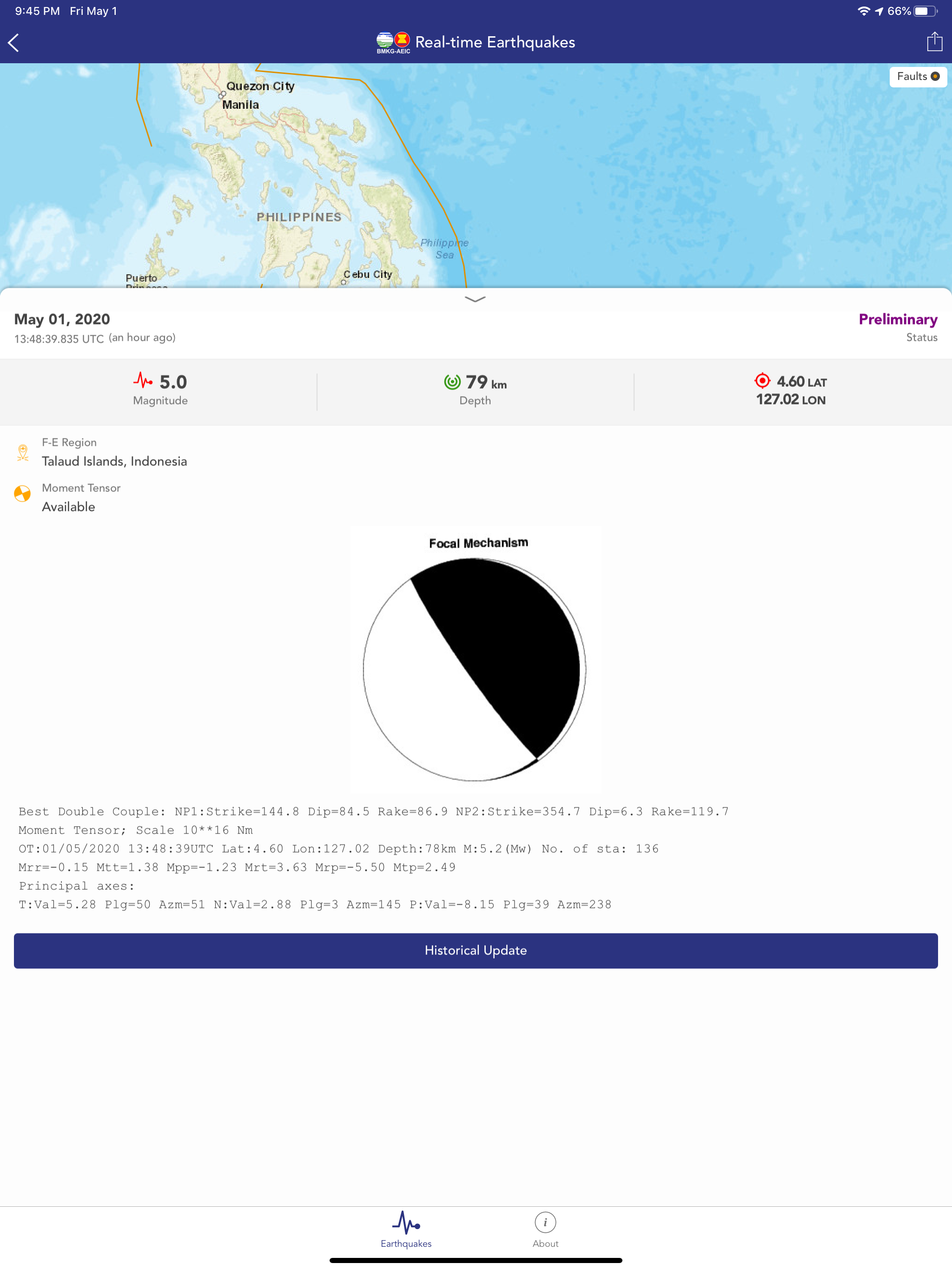 WRS-AEIC Real-time Earthquakes