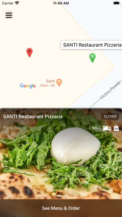 SANTI Restaurant Pizzeria Screenshot