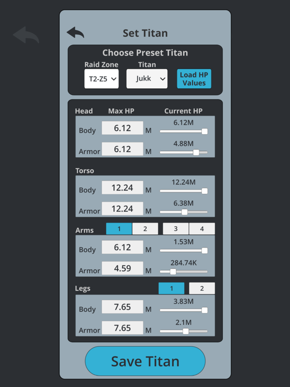 TT2 Raid Optimizer iPad screenshot